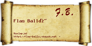Flas Balló névjegykártya